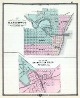 Manitowoc City, Sheboygan Falls Village, Wisconsin State Atlas 1881